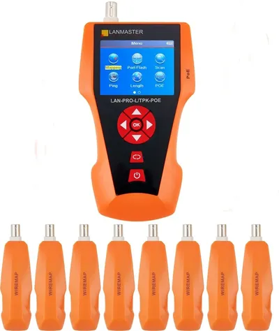 Кабельный тестер Lanmaster LAN-PRO-L/TPK-POE-8R, с POE, 8 ответных частей