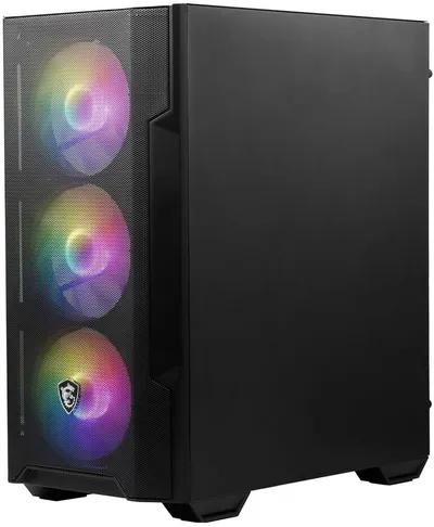 MAG FORGE M100A - Компьютерный корпус MSI MAG FORGE M100A mATX/Mini-ITX 1x3.5", 2x2.5", 1xUSB 3.2 Gen1, Audio, Mic, Предустановлены 4xRGB FAN, Micro ATX,