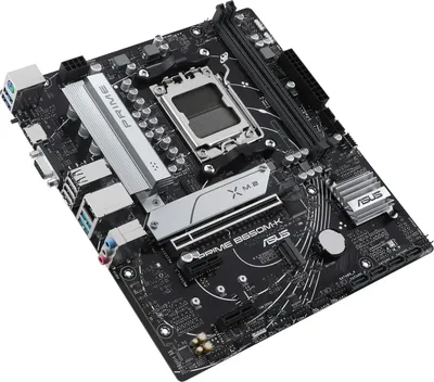 Материнская плата Asus - PRIME B650M-K, mATX, AMD B650, 1xAM5, 2xDDR5 до 96ГБ, 1x2.5GbE, audio, M.2, VGA, HDMI, 1xPS/2, 4xSATA, 4xUSB2.0, 4xUSB3.2, PRIME B650M-K