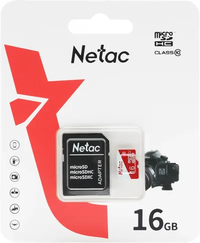 Карта памяти Netac NT02P500ECO-016G-R, microSDHC 16ГБ, Class 10, UHS-I