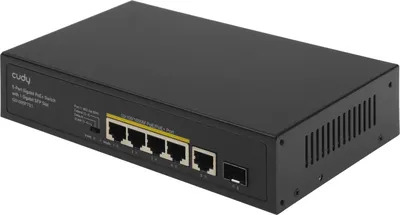 Коммутатор Cudy GS1005PTS1, 5×1GbE, 1×SFP, PoE+ 120 Вт, L2