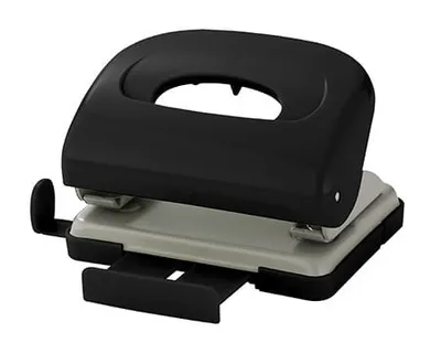 Дырокол KW-triO 09652BLACK, до 16 листов, 2 отв., черный