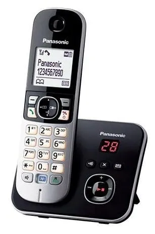 KX-TG6821RUB - Радиотелефон PANASONIC KX-TG6821 (RUB), АОН, Caller ID (журнал на 50 вызовов), цифровой автоответчик (до 30 мин), функция резервного питания, Черный