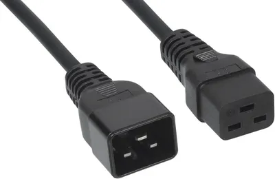 PC-IEC19-IEC20-1.8M Шнур для блока питания Cabeus IEC С19 вилка IEC 60320 С20 1.8 м 16А из кабеля 3х15 мм² цвет: чёрный