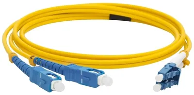 LAN-2LC-2SC/SU-2.0 Коммутационный шнур оптический Lanmaster Duplex SC/LC (UPC/UPC) OS2 9/125 LSZH Ø 3мм 2м цвет: жёлтый