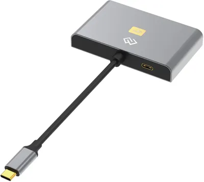 Порт-репликатор Digma - DS-500, USB Type C, 2-DP, 1-HDMI, PD 100 Вт, цвет серый, DS-500