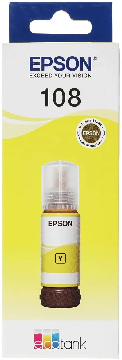 Чернила Epson C13T09C44A, 108, желтые, 70мл