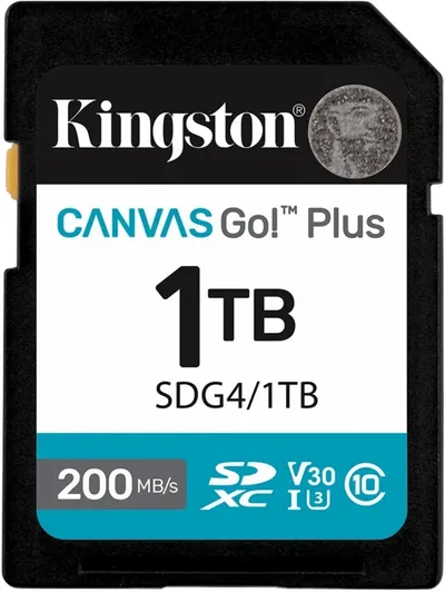 Карта памяти Kingston - Canvas Go! Plus, SDXC, write speed 160Mb/s, read speed 200Mb/s, UHS-I Class 3, V30, Class 10, 1TB, SDG4/1TB