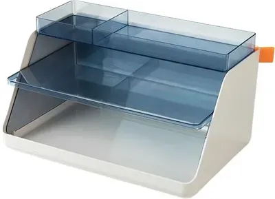 Лоток горизонтальный DELI XDM34GREY, A4, 2 отделения, 315×270×170 мм