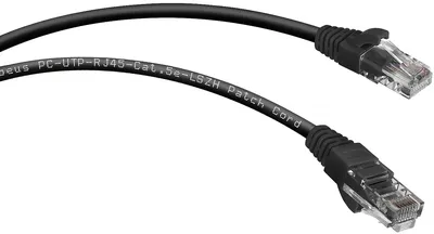Патч-корд U/UTP Cabeus PC-UTP-RJ45-Cat.5e-5m-BK-LSZH Патч-корд U/UTP, категория 5е, 2xRJ45/8p8c, неэкранированный, черный, LSZH, 5м