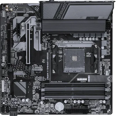 Материнская плата Gigabyte B550M GAMING X WIFI6, Socket AM4, AMD B550, 4xDDR4-3200, HDMI+DP, 2xPCI-Ex16, 1xPCI-Ex1, 4xSATA3(RAID 0/1/10), 2xM.2, 8 Ch Audio, GLan, WIFI, (2+2)xUSB2.0, (4+2)xUSB3.2, (0+1)xUSB3.2 Type-C™, 1xPS/2, mATX, RTL bp (B550M GAMING X WIFI6 плохая упаковка)