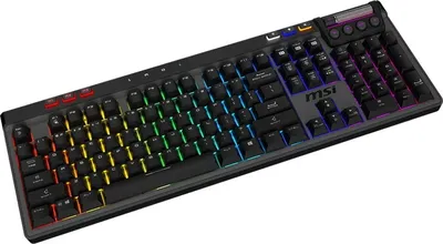 клавиатура Gaming Keyboard MSI STRIKE PRO SILENT, Wireless, Mechnical, with Multimedia functions, Kailh Midnight Pro Silent Switch, MYSTIC LIGHT RGB,  incl. Wrist Rest, Black