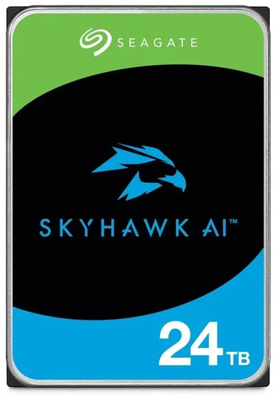 Диск HDD Seagate - SkyHawk AI, для систем видеонаблюдения, SATA, 6 Гб/с, 3.5", 24 ТБ, 7200 rpm, 512MB, ST24000VE002