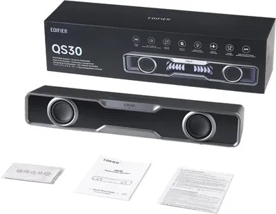 Саундбар Edifier QS30, 2.0, черный, 5 Вт (2.5Вт + 2.5Вт), Bluetooth 5.4, крепление на монитор