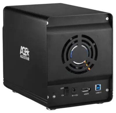 Внешний корпус AgeStar 3C4B3A1 (BLACK), 3.5", SATA, USB 3.0, e-SATA, алюминий