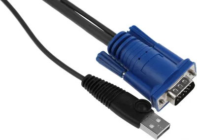 Кабель KVM  USB(тип А Male)+HDB15(Male) <->  SPHD15(Male) 1,2м., черный/ATEN/ CABLE HD15M/USB A(M)--SPHD15M, 1.2M
