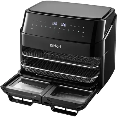 Аэрогриль Kitfort КТ-8153, 12л, 2600Вт, черный