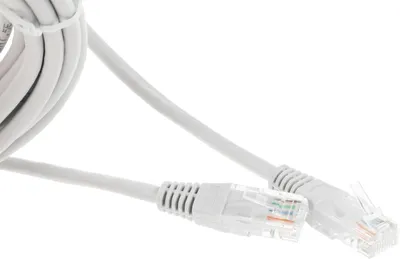 Патч-корд LANMASTER - TWT, UTP, кат. 5e, 2 x RJ-45, RJ-45 - RJ-45, ПВХ, серый, 5 м, с заливными колпачками, TWT-45-45-5.0-GY