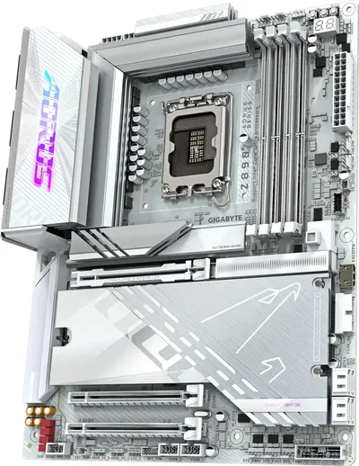 Материнская плата Gigabyte - Z890 AORUS PRO ICE, ATX, Intel Z890, 1xLGA 1851, 4xDDR5 до 256ГБ, 1x5GbE, audio, M.2, Wi-Fi, Bluetooth, HDMI, 4xSATA, 4xUSB2.0, 6xUSB3.2, Z890 AORUS PRO ICE