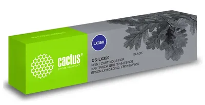 Картридж матричный Cactus CS-LX350, черный, 12.7мм×10м, для Epson LX350/LQ350