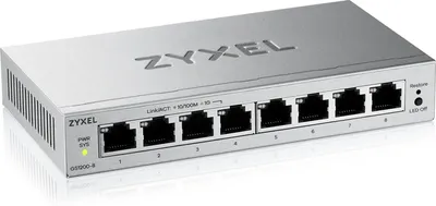 Коммутатор/ ZYXEL Web-managed Gigabit Switch Zyxel GS1200-8v3, 8xRJ-45: 1G, desktop, fanless