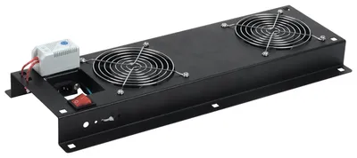 FM05-22M Вентиляторный модуль ITK термостат 230V 19" 2U 78х480 мм (ВхШ) вентиляторов: 2 IP20 поток: 310 м3/ч для шкафов и стоек цвет: чёрный (с выключателем)