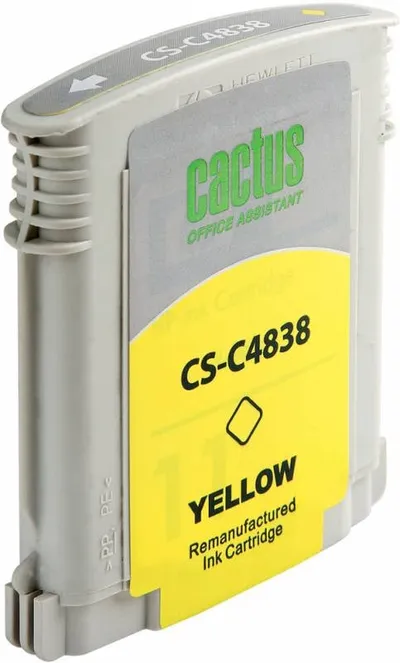 Картридж струйный Cactus CS-C4838, желтый, для HP 2000/2500/2600