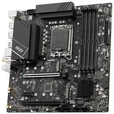 Материнская плата/ MB MSI INTEL B760 s1700, 4xDDR5(256GB), 2xHDMI 2.1/2xDP, 2xPCIe 4.0x16, 1xPCIe 3.0, 1xLAN (2.5GbE), Wi-Fi, BT, 4xSATA 6Gb/s, 2xM.2, 4xUSB 3.2, 2xUSB 2.0, 1xPS/2, mATX