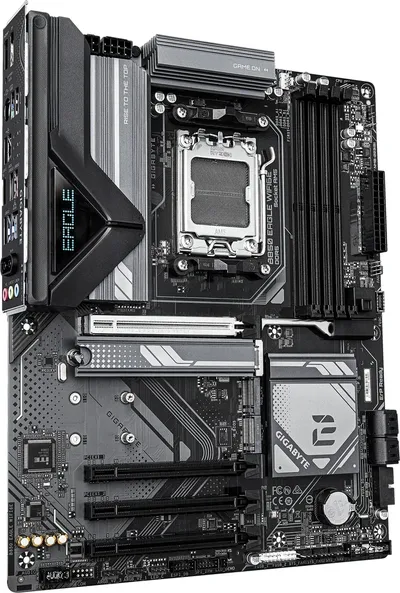 Материнская плата Gigabyte - B850 EAGLE WIFI6E, ATX, AMD B850, 1xAM5, 4xDDR5 до 256ГБ, 1x1GbE, audio, M.2, Wi-Fi, Bluetooth, HDMI, DP, 1xPS/2, 4xSATA, 4xUSB2.0, 2xUSB3.1, 1xUSB3.1 Type C, 2xUSB3.2, B850 EAGLE WIFI6E