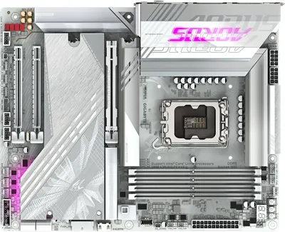 Материнская плата GIGABYTE Z890 A ELITE X ICE, LGA1851, Z890, 4*DDR5, 4*SATA, 5*M.2, 4*USB 3.2, 4*USB 2.0, Type-C, 3*PCIx16, 3*PCIx1, ATX