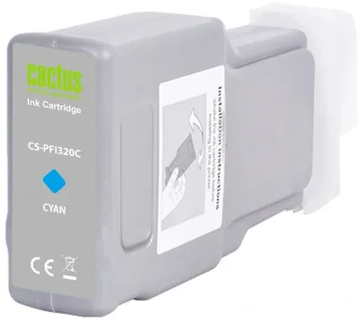 Картридж струйный Cactus CS-PFI320C, голубой, 300мл, для Canon imagePROGRAF TM-200/TM-300