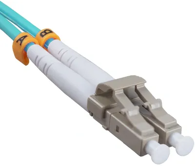 FOP-50-LC-LC-3m Коммутационный шнур оптический Cabeus tight buffer Duplex LC/LC (UPC/UPC) OM3 50/125 LSZH D 3мм 3м цвет: аква