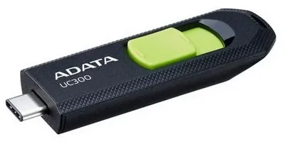 USB накопитель ADATA - UC300, USB Type C (USB 3.2 Gen 1), 32 ГБ, цвет чёрно-зелёный, ACHO-UC300-32G-RBK/GN