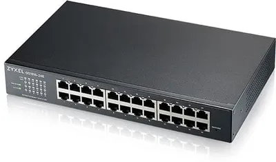 Гибридный Smart L2 коммутатор Zyxel NebulaFlex GS1915-24E, rack 19", 24xGE, бесшумный (без вентилятора), автономное/облачное управление