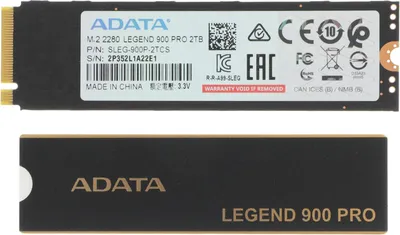 Твердотельный диск 2TB A-DATA LEGEND 900 PRO, M.2 2280, PCI-E 4x4, [R/W -7400/6500 MB/s] 3D-NAND (Works with PS5)