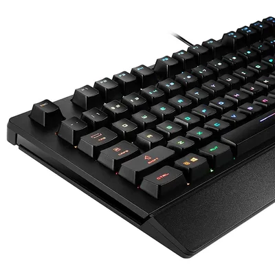 клавиатура проводная Gaming Keyboard MSI VIGOR GK20, Wired, membrane Keyboard with ergonomic keycaps and wrist rest.  12 Key Anti-ghosting Capability. Water Resistant (spill-proof), Static multi-colour backlighting, Black