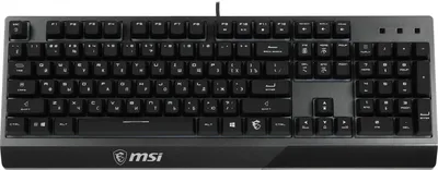 клавиатура проводная Gaming Keyboard MSI VIGOR GK30, Wired, Mechanical-like plunger switches. 6 zones RGB lighting with several lighting effects.  Anti-ghosting Capability. Water Resistant (spill-proof), Black