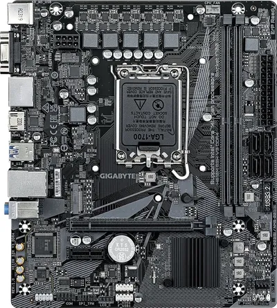 H610M S2H V3 DDR4 - Материнская плата, Gigabyte, H610M S2H V3 DDR4 (4719331859732), LGA1700, iH610, 2xDDR4 3200/3000/2933/2400 MHz, 4xSATA3, 1xM.2 (PCI-E 3.0x4/x2), 1xD-Sub, 1xHDMI, 2xDP, 1xPCI-Ex16, 1xPCI-Ex1, mATX
