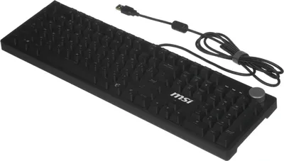 клавиатура Keyboard MSI FORGE GK320, Wired, mechanical red switches, hot-swapp, magnetic cover, volume scroll wheel,  multi-colour LED backlighting, Black