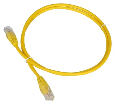 Патч-корд LANMASTER - TWT, UTP, кат. 5e, 2 x RJ-45, RJ-45 - RJ-45, ПВХ, жёлтый, 5 м, с заливными колпачками, TWT-45-45-5.0-YL