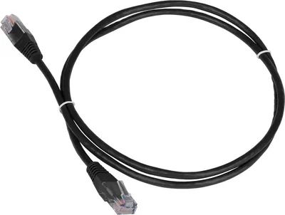 Патч-корд LANMASTER - TWT, UTP, кат. 5e, 2 x RJ-45, RJ-45 - RJ-45, ПВХ, чёрный, 20 м, с заливными колпачками, TWT-45-45-20-BK