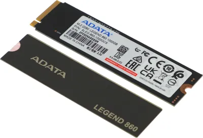 Твердотельный накопитель/ ADATA SSD LEGEND 860, 1000GB, M.2(22x80mm), NVMe 1.4, PCIe Gen 4x4, 3D NAND, R/W 6000/4000MB/s, IOPs н.д./н.д., TBW 320, DWPD 0.2 (5 лет)