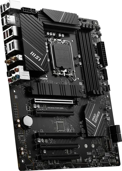 Материнская плата MSI - PRO B760-P WIFI DDR4, ATX, Intel B760, 1xLGA 1700, 4xDDR4 до 128ГБ, 1x2.5GbE, audio, M.2, Wi-Fi, Bluetooth, HDMI, DP, 1xPS/2, 4xSATA, 4xUSB2.0, 2xUSB3.2, 1xUSB3.2 Type C, PRO B760-P WIFI DDR4