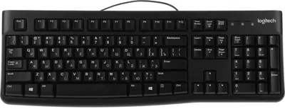 Клавиатура Logitech K120 черная, офисная, 104 клавиши, защита от воды |920-002583| USB 1.5м, RTL