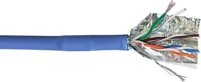 LAN-5EFTP-PT-LSZH-BL Кабель витая пара Lanmaster FTP 4 пар. кат. 5е многожильный AWG26 LSZH 1м (бухта 305м) внутренний цвет: синий