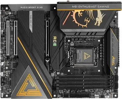 Материнская плата MSI MEG Z890 ACE Z890, LGA1851, 4*DDR5, 3*PCIEx16, 5*M.2, 3*TypeC, 11*USB3.2Gen2, 4*USB3.2Gen1, 4*USB2.0, 4*SATA3.0, 10G, 2*Type-C(DP), HDMI, ATX, RTL