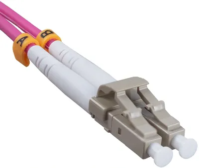 FOP-50-OM4-LC-LC-10m Коммутационный шнур оптический Cabeus tight buffer Duplex LC/LC (UPC/UPC) OM4 50/125 LSZH D 3мм 10м цвет: маджента