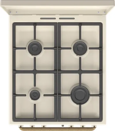 Плита Gorenje GGI5BCLI, газовая, 50 см, 4 конфорки, бежевая
