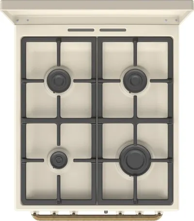 Плита комбинированная Gorenje GKS5B70CLI бежевый, конфорок 4 газовых, духовка 70 л, 50 см x 85 см x 59.4 см