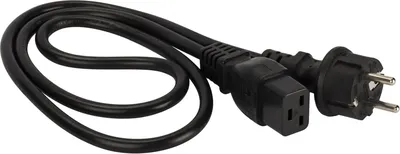 Кабель питания LANMASTER - LAN-PP19/SH, IEC-320 C19 -> Schuko CEE 7 16A, 5 м, цвет чёрный, LAN-PP19/SH-5.0-BK